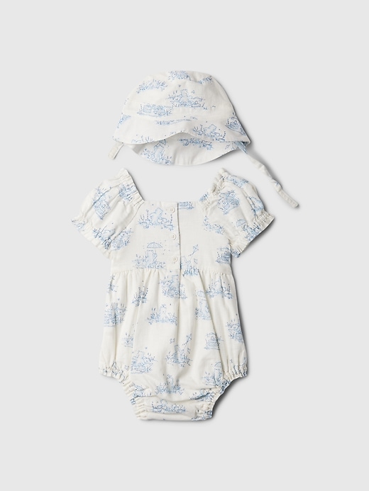 Image number 2 showing, Baby Linen-Cotton Bubble Shorty One-Piece