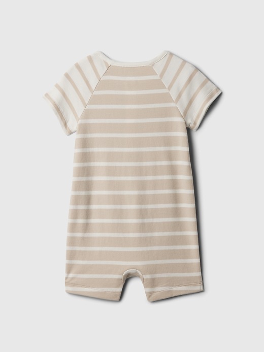 2 of 8 showing, with the color beige stripe of product Baby Supima® Shorty One-Piece