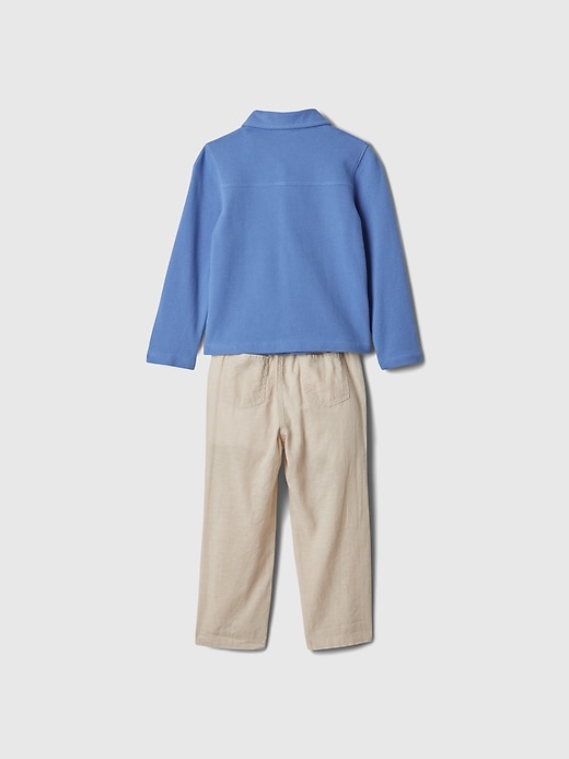 2 of 8 showing, with the color cabana blue of product Baby & Toddler Two-Piece Outfit Set
