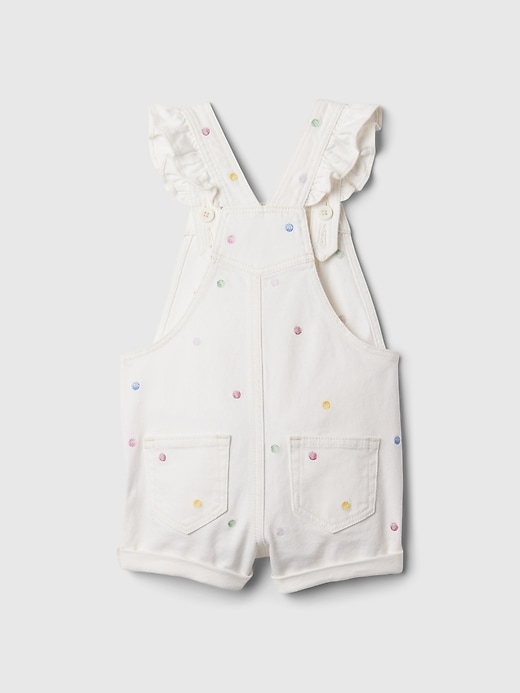 2 of 8 showing, with the color new off white of product babyGap Denim Shortalls