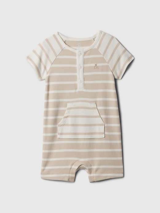 1 of 8 showing, with the color beige stripe of product Baby Supima® Shorty One-Piece