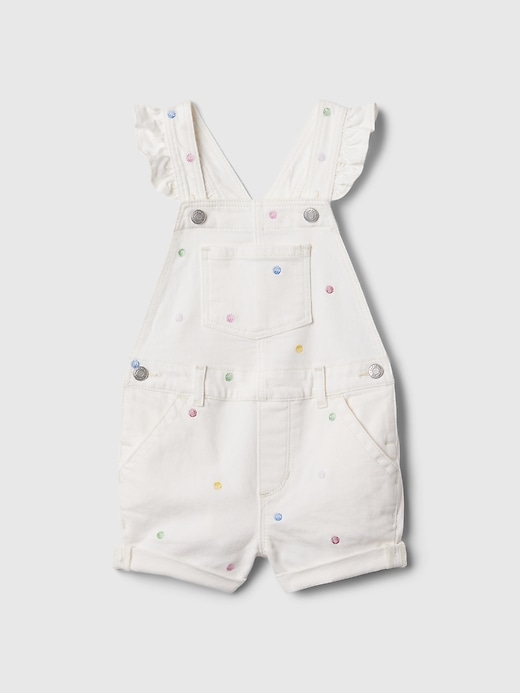 1 of 8 showing, with the color new off white of product babyGap Denim Shortalls