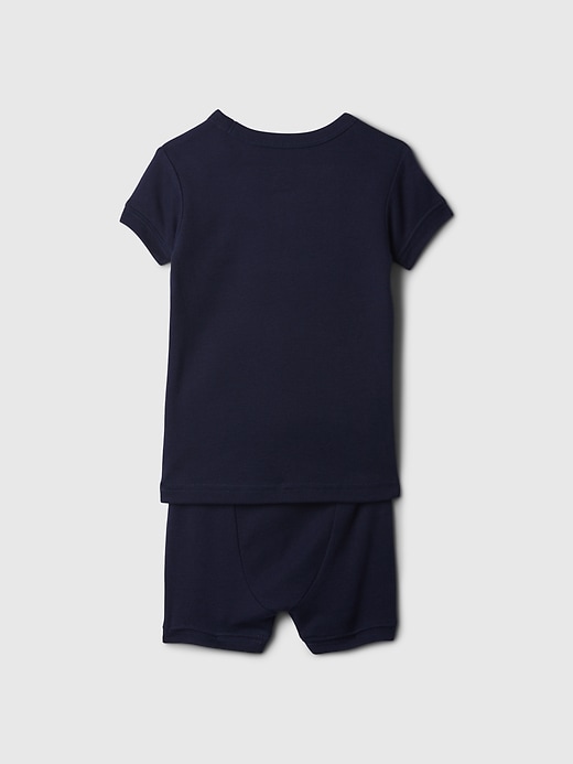 2 of 8 showing, with the color outer space of product Baby & Toddler Organic Cotton Short PJ Set