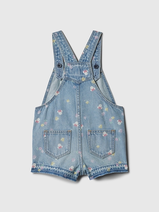 2 of 8 showing, with the color minnie adorable of product Gap × Disney Baby Denim Shortalls