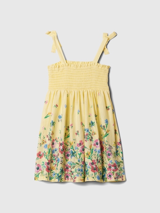 2 of 8 showing, with the color Maize yellow of product Baby & Toddler Linen-Cotton Smocked Dress