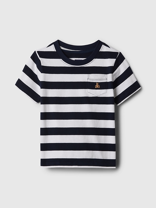 1 of 8 showing, with the color white navy blue stripe of product babyGap Mix and Match Stripe T-Shirt