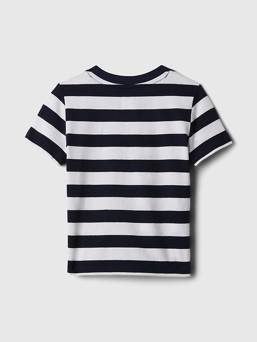 2 of 8 showing, with the color white navy blue stripe of product babyGap Mix and Match Stripe T-Shirt