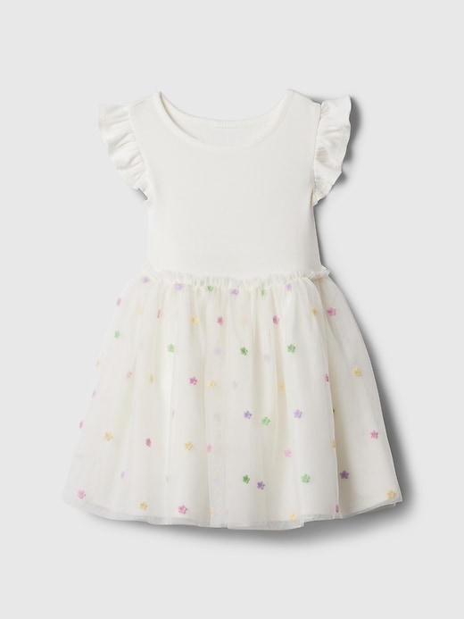 1 of 8 showing, with the color new off white of product babyGap Flutter Tulle Dress