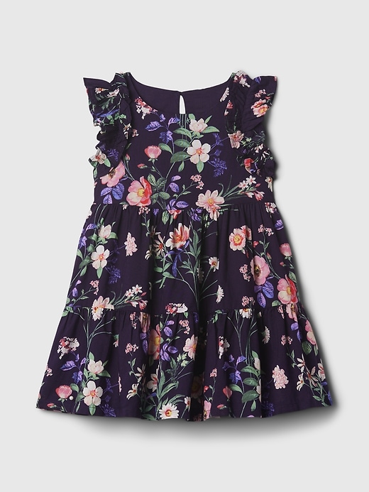 1 of 8 showing, with the color navy blue multi floral of product babyGap Flutter Floral Dress