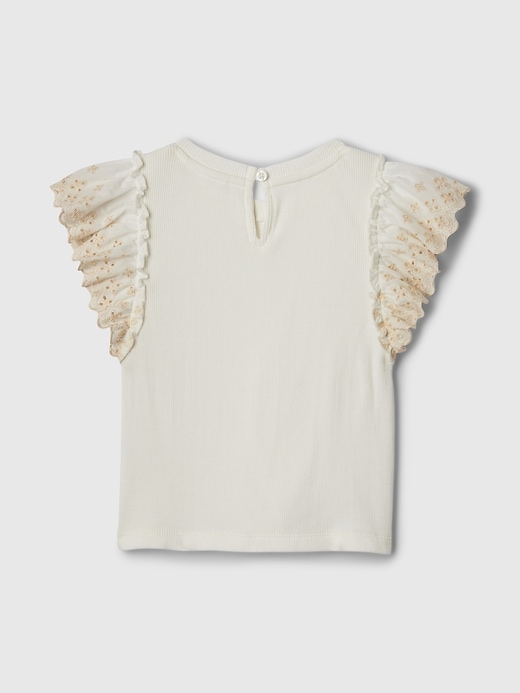 2 of 8 showing, with the color new off white of product Baby & Toddler Eyelet Rib T-Shirt