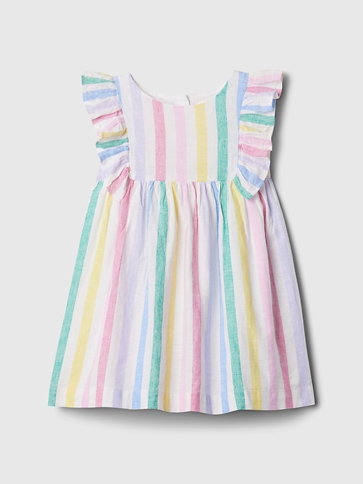 gap striped linen dress Linen Trapeze Midi Dress