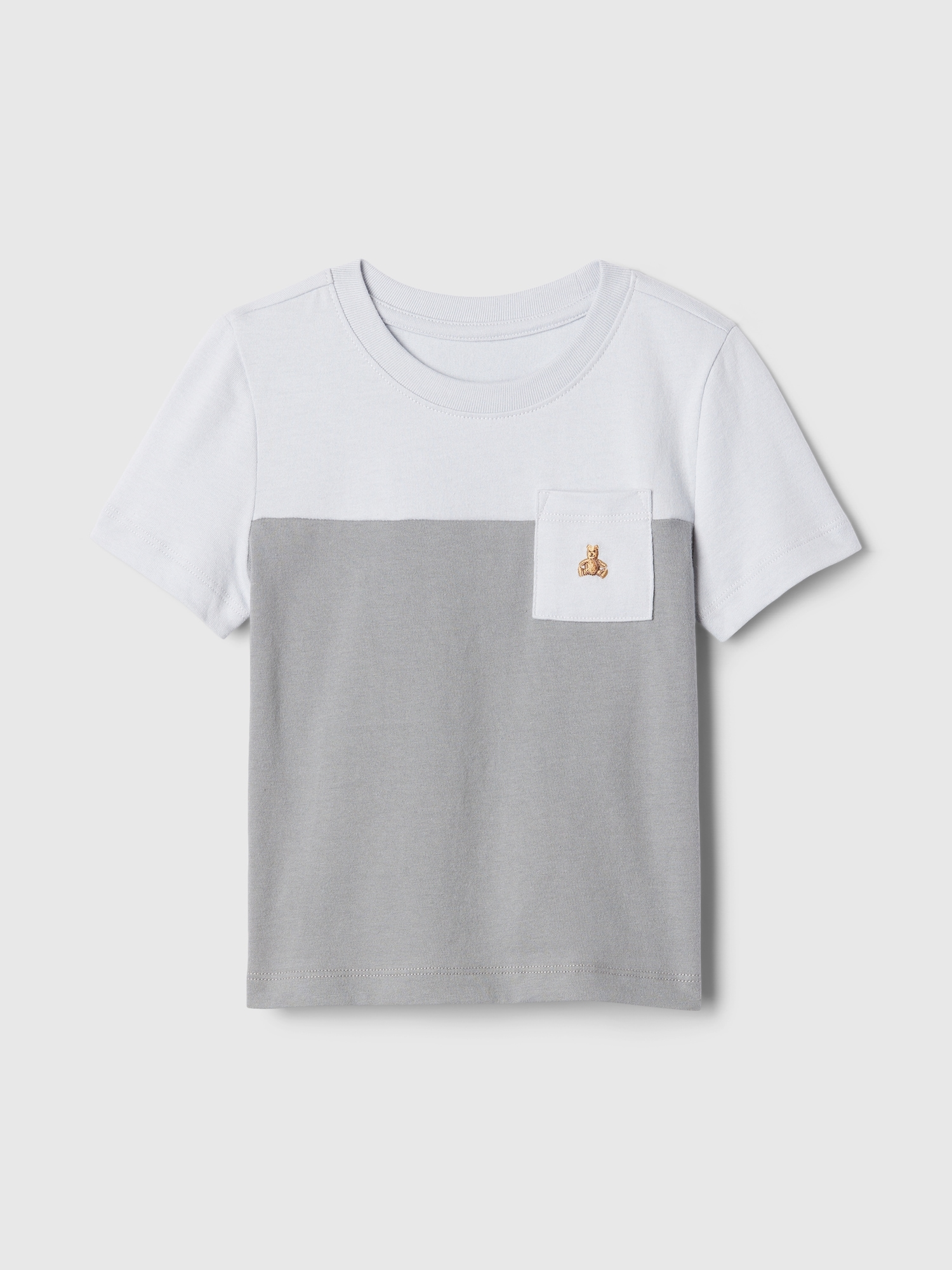 Shop Gap Baby Colorblock Pocket T-shirt In Pilot Grey