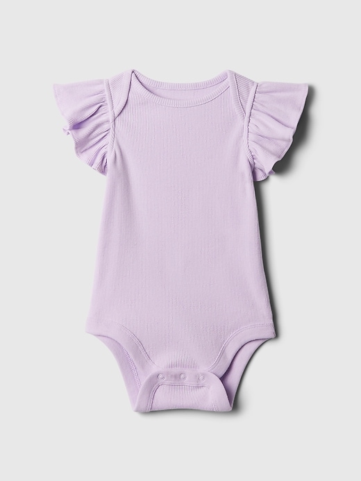 1 of 8 showing, with the color orchid petal purple of product Baby & Toddler Mix & Match Ruffle Bodysuit