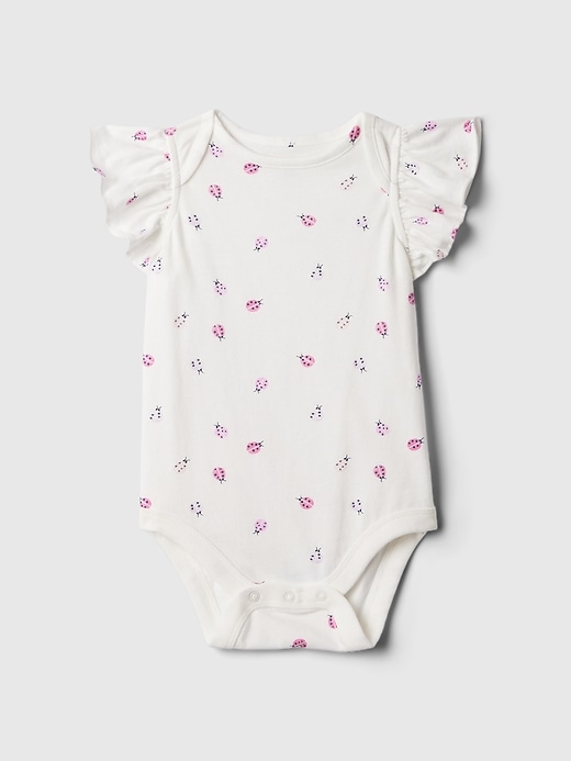 1 of 8 showing, with the color ladybug white of product Baby & Toddler Mix & Match Ruffle Bodysuit