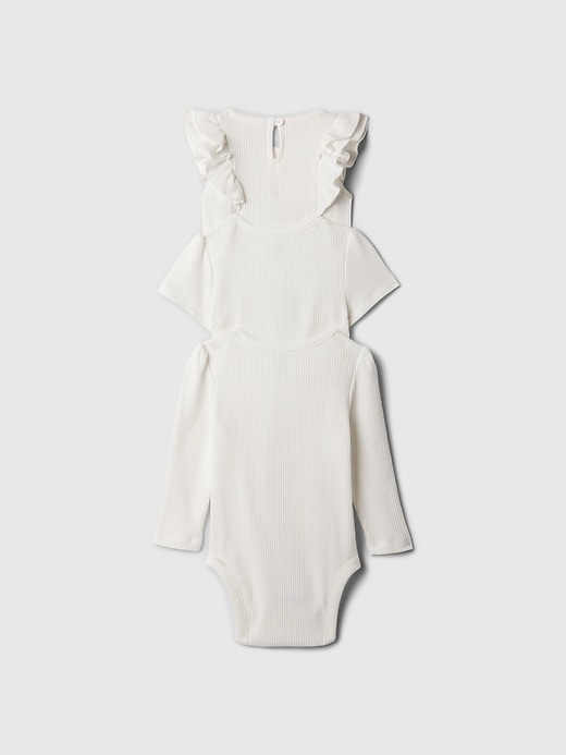 2 of 8 showing, with the color New off white ruffle of product Baby First Favorites Bodysuit (3-Pack)