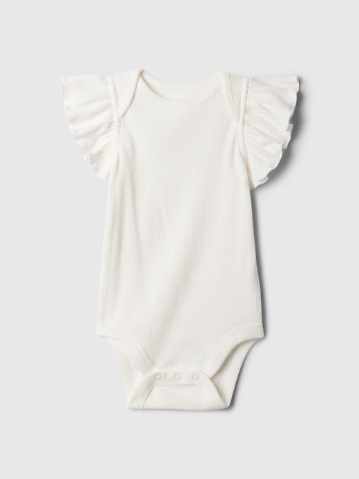 1 of 8 showing, with the color new off white of product Baby & Toddler Mix & Match Ruffle Bodysuit