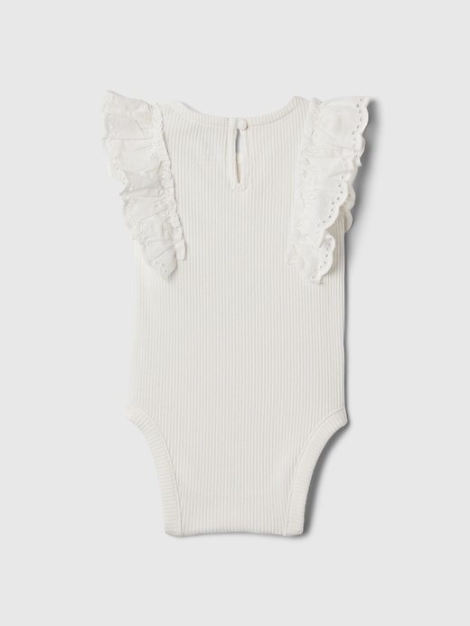 2 of 8 showing, with the color new off white of product Baby First Favorites Flutter Bodysuit