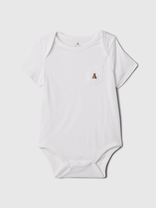 1 of 8 showing, with the color optic white of product Baby Mix & Match Pocket Bodysuit