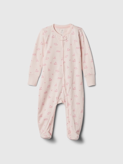 1 of 8 showing, with the color BARELY PINK of product Baby First Favorites Graphic One-Piece