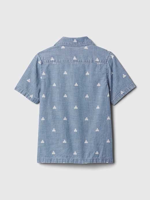2 of 8 showing, with the color chambray of product babyGap Print Denim Shirt
