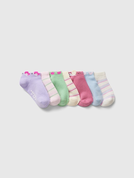 1 of 8 showing, with the color multi of product Toddler No-Show Socks (7-Pack)