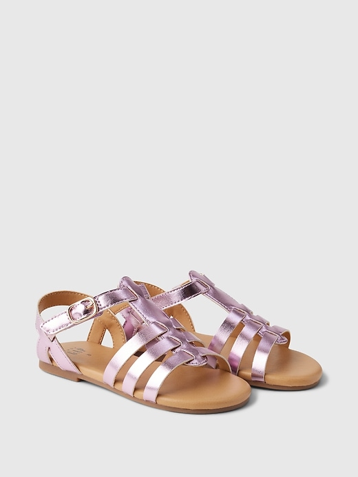 2 of 8 showing, with the color bella donna pink of product Toddler Strap Sandals