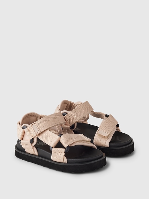 2 of 8 showing, with the color bedrock beige of product Toddler Strap Sandals