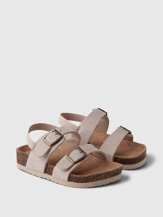 2 of 8 showing, with the color bedrock beige of product babyGap Double Buckle Sandals