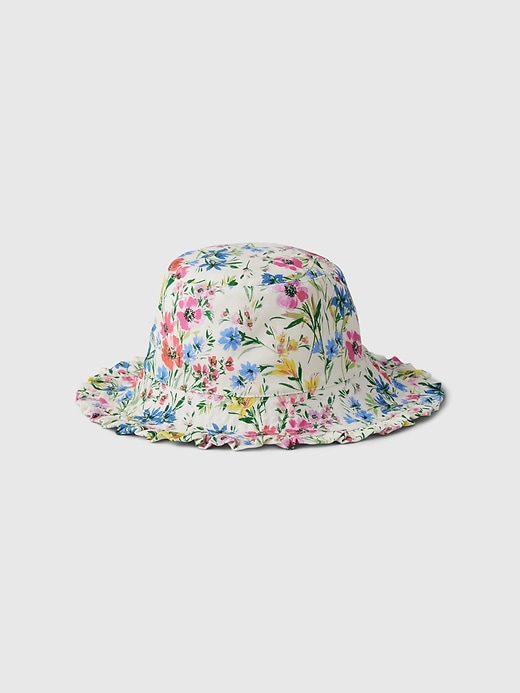 1 of 8 showing, with the color floral print of product Toddler Organic Cotton Reversible Bucket Hat