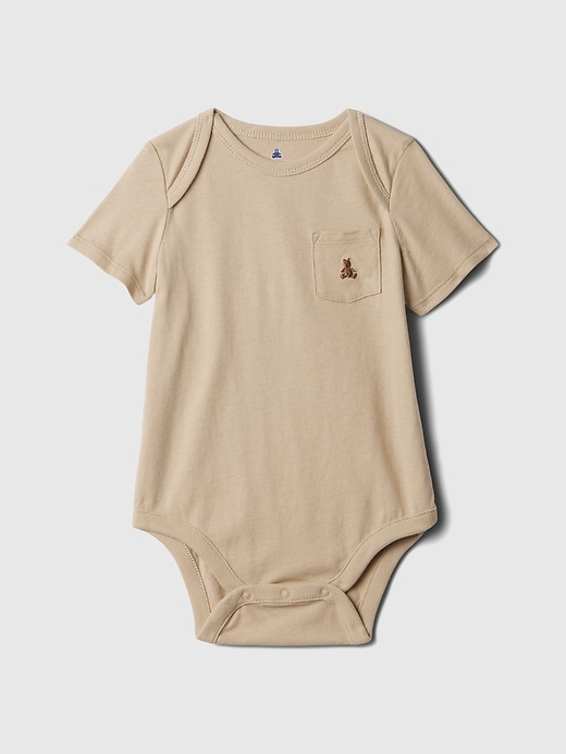 1 of 8 showing, with the color wicker beige of product babyGap Mix & Match Pocket Bodysuit