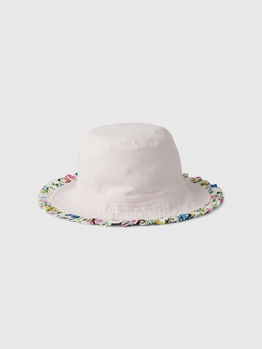 2 of 8 showing, with the color floral print of product Toddler Organic Cotton Reversible Bucket Hat