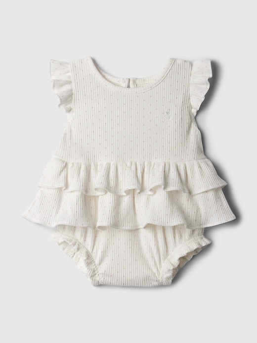1 of 8 showing, with the color pink dot of product Baby Rib Outfit Set