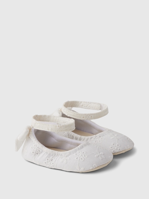 2 of 8 showing, with the color new off white of product Baby Eyelet Flats