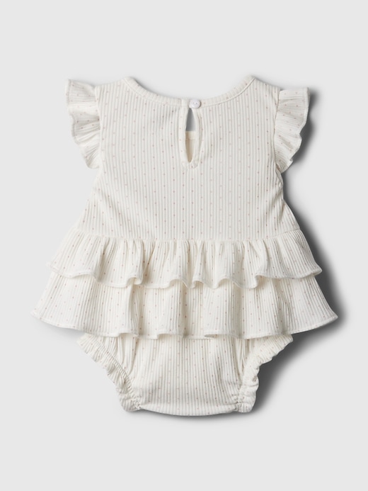 2 of 8 showing, with the color pink dot of product Baby Rib Outfit Set