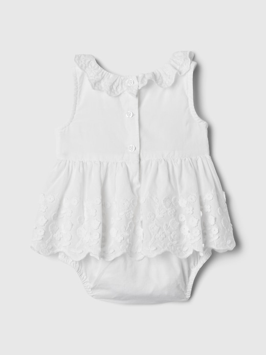 2 of 8 showing, with the color white of product Baby Eyelet One-Piece
