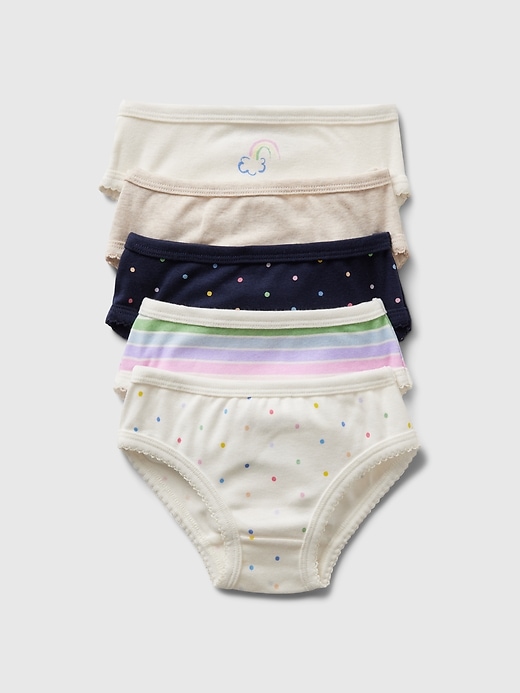 1 of 8 showing, with the color world new off white of product Toddler Organic Cotton Bikini Briefs (5-Pack)