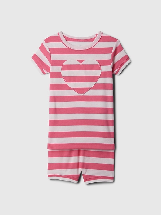 1 of 8 showing, with the color pink stripe of product babyGap Organic Cotton Short PJ Set
