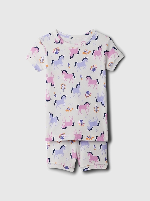1 of 8 showing, with the color unicorns blue of product babyGap Organic Cotton Short PJ Set