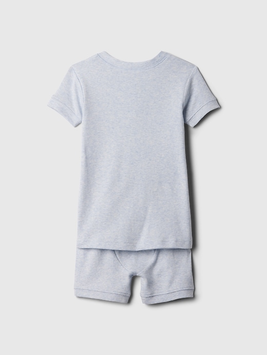 2 of 8 showing, with the color BLUE HEATHER of product babyGap Organic Cotton PJ Shorts Set