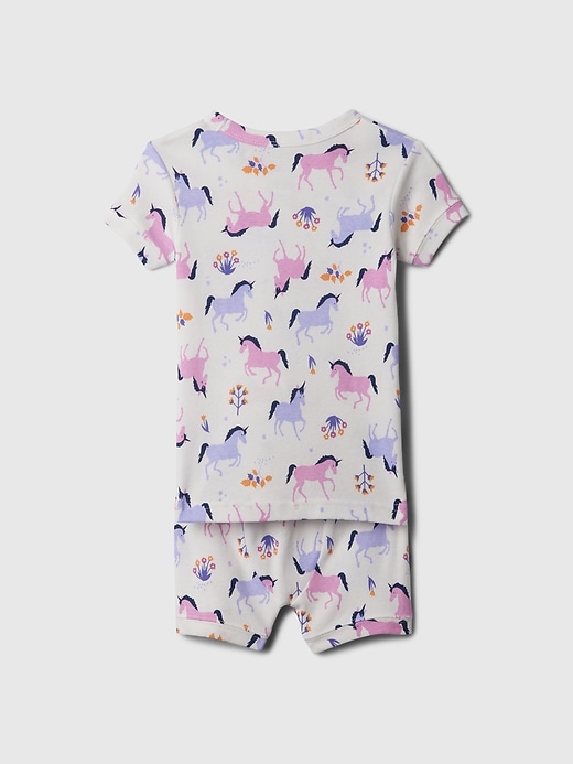 2 of 8 showing, with the color unicorns blue of product babyGap Organic Cotton Short PJ Set