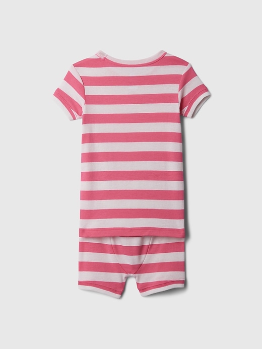 2 of 8 showing, with the color pink stripe of product babyGap Organic Cotton Short PJ Set