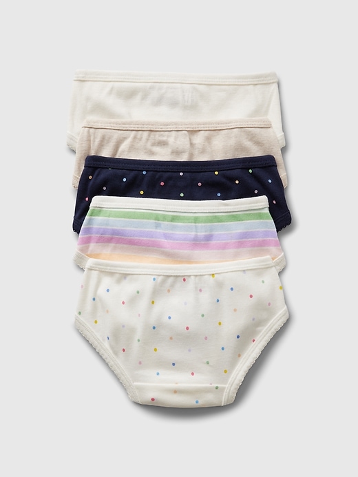 2 of 8 showing, with the color world new off white of product Toddler Organic Cotton Bikini Briefs (5-Pack)
