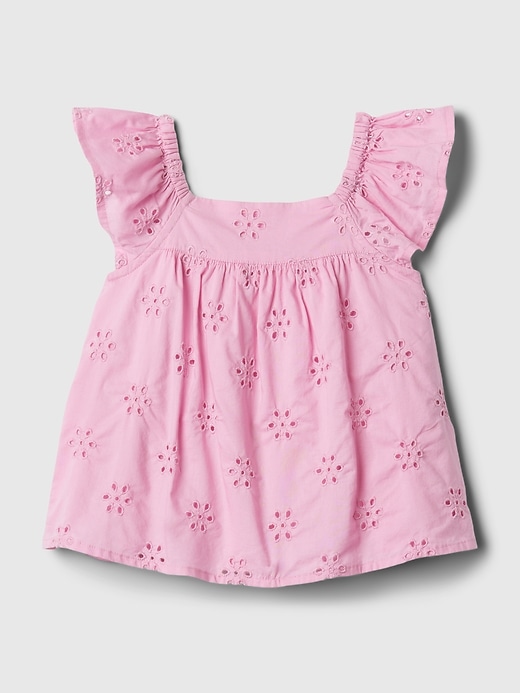 1 of 8 showing, with the color SUGAR PINK of product babyGap Eyelet Top