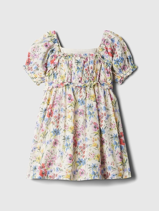 2 of 8 showing, with the color white multi floral of product Baby & Toddler Puff-Sleeve Dress
