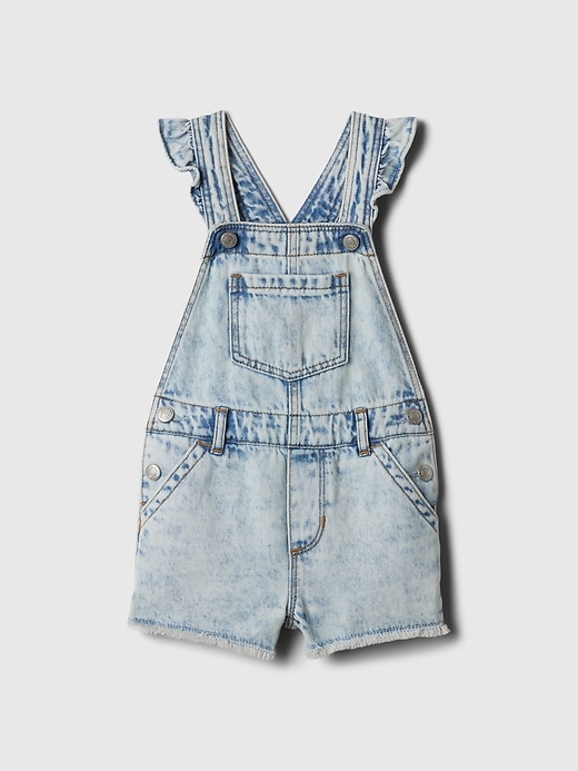 1 of 8 showing, with the color medium indigo of product babyGap Denim Shortalls