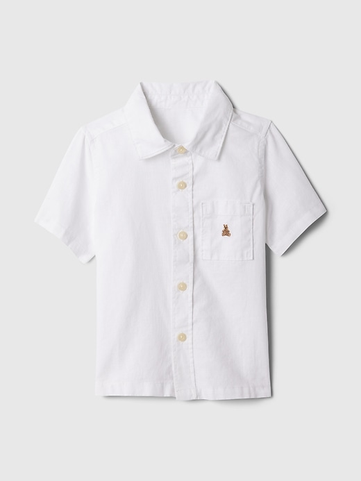 1 of 8 showing, with the color optic white of product babyGap Linen-Cotton Shirt