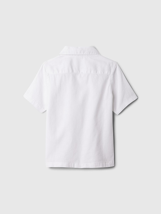 2 of 8 showing, with the color optic white of product babyGap Linen-Cotton Shirt