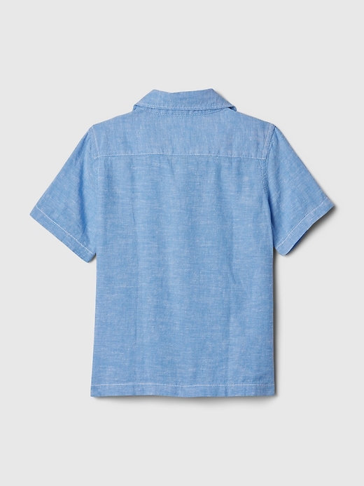 2 of 8 showing, with the color TINY DOTS UNION BLUE of product babyGap Linen-Cotton Shirt