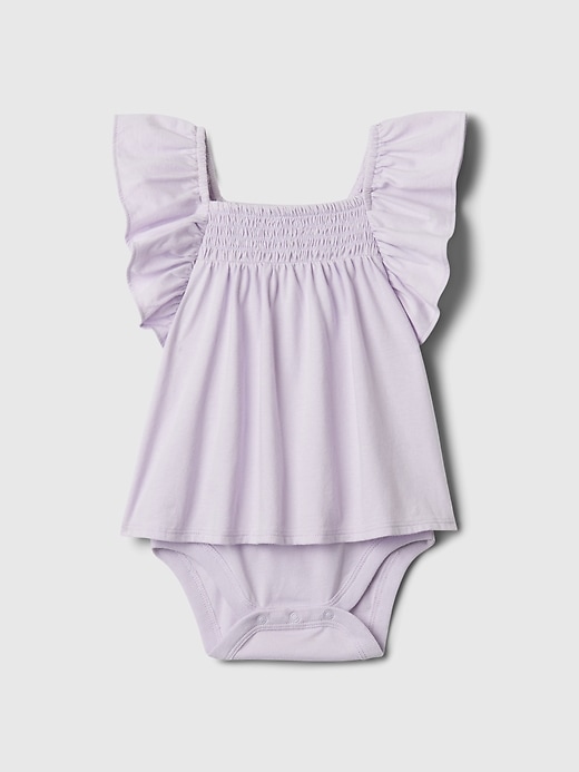 1 of 8 showing, with the color orchid petal of product Baby Flutter Bubble One-Piece
