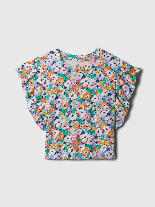 1 of 8 showing, with the color multi floral of product Baby & Toddler Crinkle Gauze Top